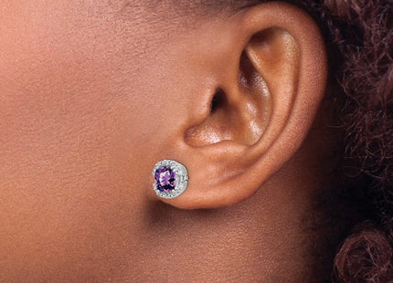 14K white gold diamond earrings, another view