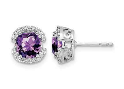 14K white gold diamond earrings