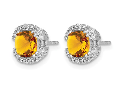 14K white gold diamond earrings, alternate view