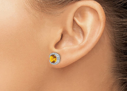 14K white gold diamond earrings, another view