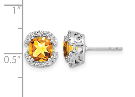 14K white gold diamond earrings, further view