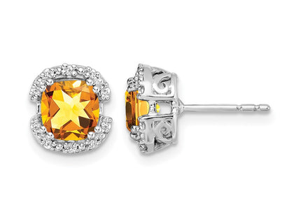 14K white gold diamond earrings