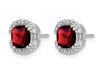 14K white gold diamond earrings, alternate view