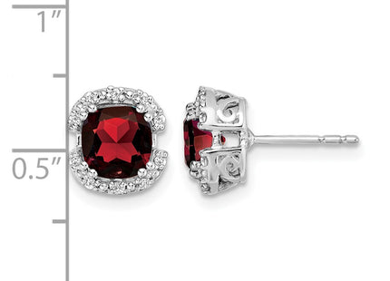 14K white gold diamond earrings, further view