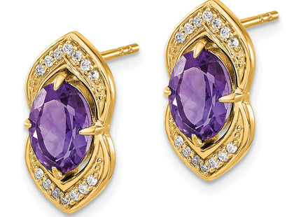 14k Yellow Gold Earrings Style EM7088 - Classique Jewelry Inc.