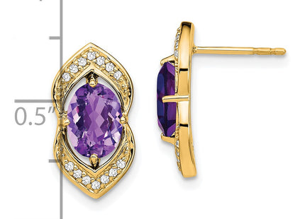 14k Yellow Gold Earrings Style EM7088 - Classique Jewelry Inc.