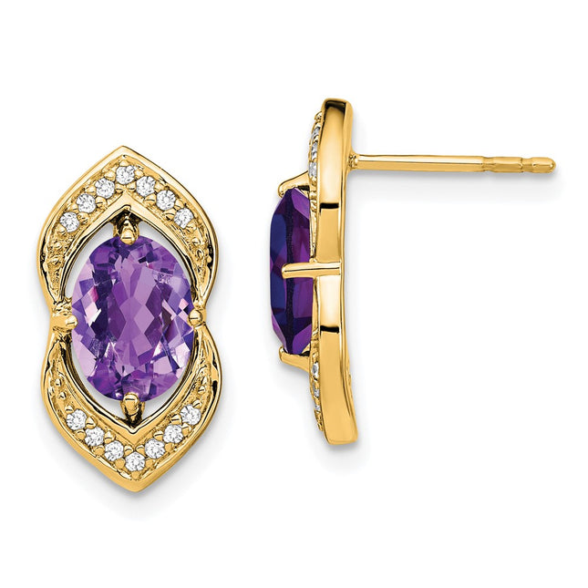 14k Yellow Gold Earrings Style EM7088 - Classique Jewelry Inc.