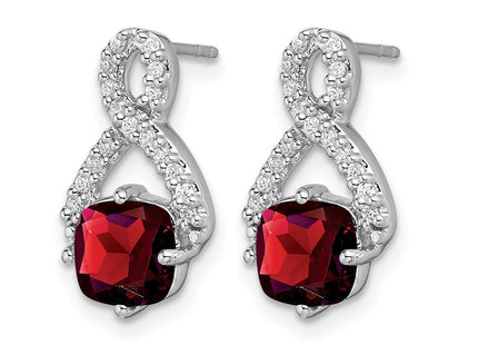 14K white gold diamond earrings, alternate view