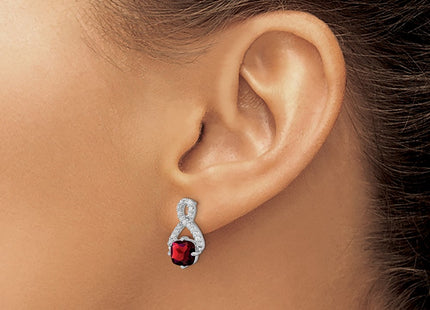 14K white gold diamond earrings, another view