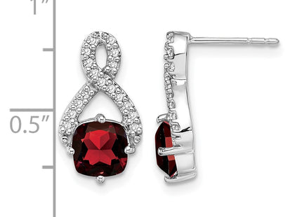 14K white gold diamond earrings, further view