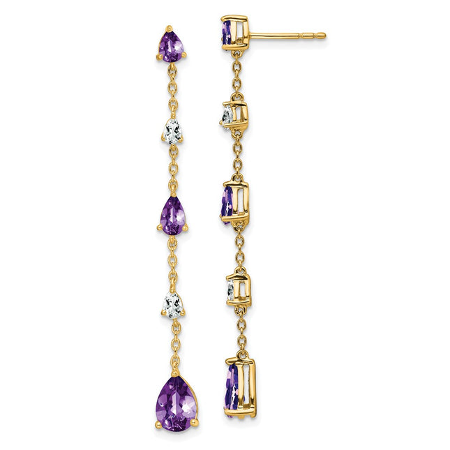 14k Yellow Gold Earrings Style EM7090 - Classique Jewelry Inc.