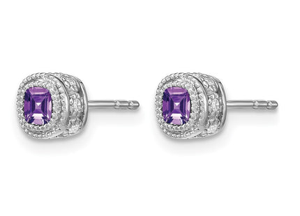 14K white gold diamond earrings, alternate view