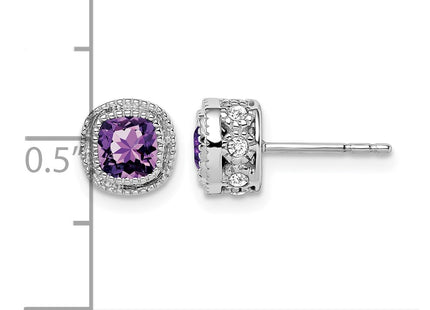 14K white gold diamond earrings, further view
