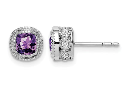 14K white gold diamond earrings
