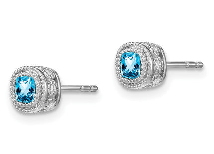 14k White Gold Earrings Style EM7092 - Classique Jewelry Inc.