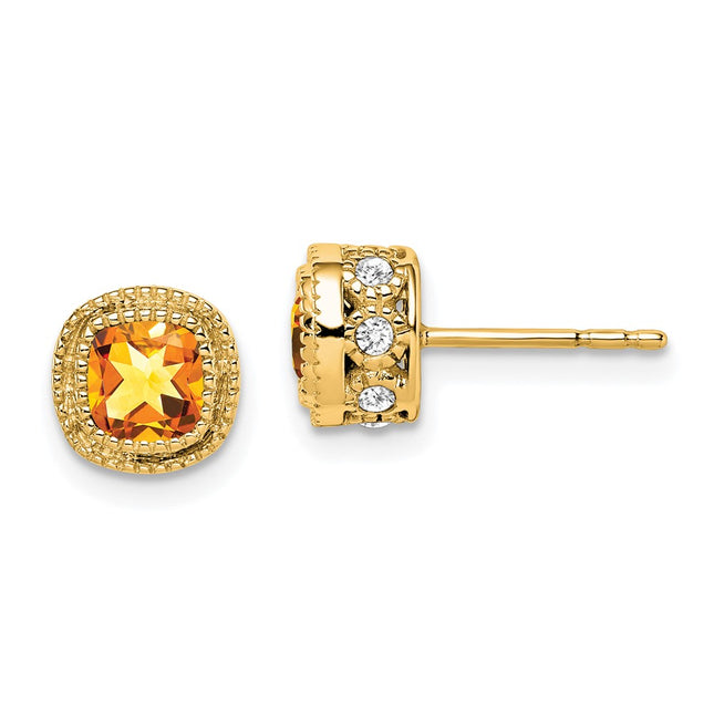 14k Yellow Gold Earrings Style EM7092 - Classique Jewelry Inc.