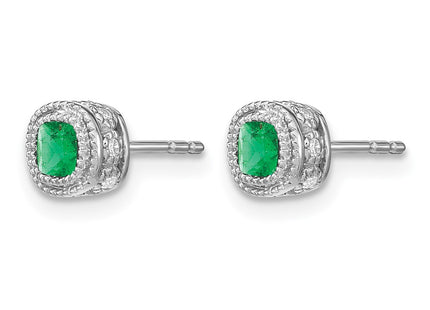14K white gold diamond earrings, alternate view