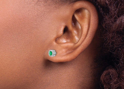 14K white gold diamond earrings, another view