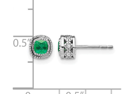 14K white gold diamond earrings, further view