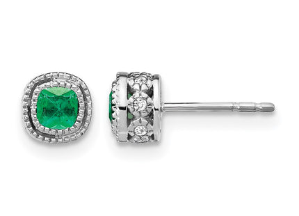 14K white gold diamond earrings