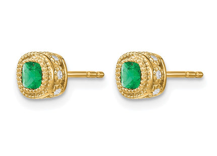 14K gold diamond earrings, alternate view