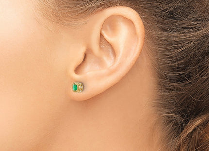 14K gold diamond earrings, another view