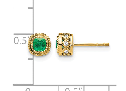 14K gold diamond earrings, further view