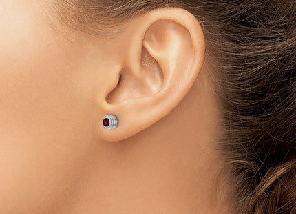 14K white gold diamond earrings, another view