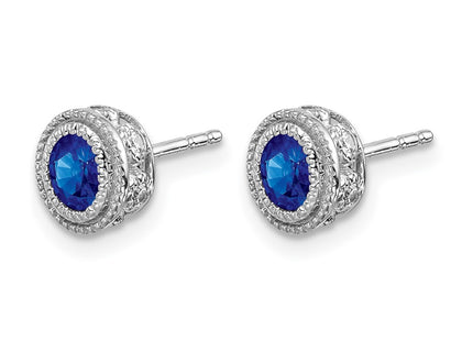 14K white gold diamond earrings, alternate view