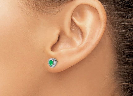 14K white gold diamond earrings, another view