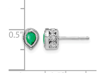 14K white gold diamond earrings, further view