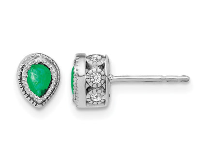 14K white gold diamond earrings