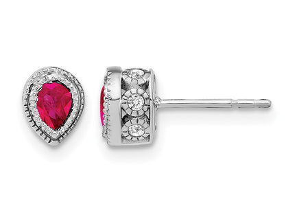 14K white gold diamond earrings
