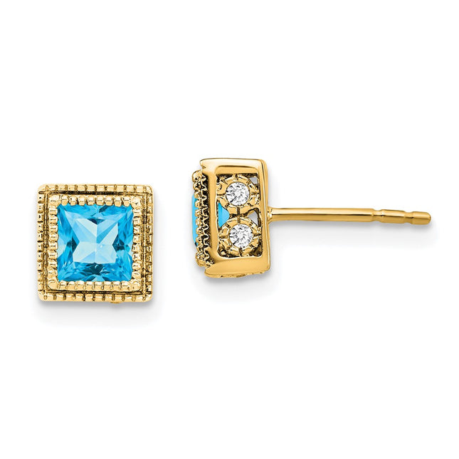 14k Yellow Gold Earrings Style EM7096 - Classique Jewelry Inc.