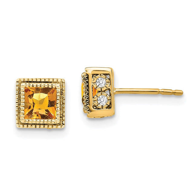 14k Yellow Gold Earrings Style EM7096 - Classique Jewelry Inc.