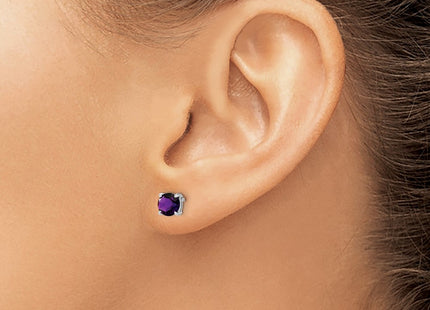 14K white gold amethyst earrings, another view