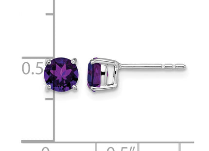 14K white gold amethyst earrings, further view