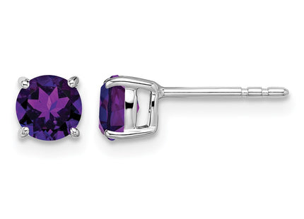 14K white gold amethyst earrings