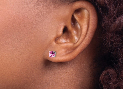 14K white gold sapphire earrings, another view