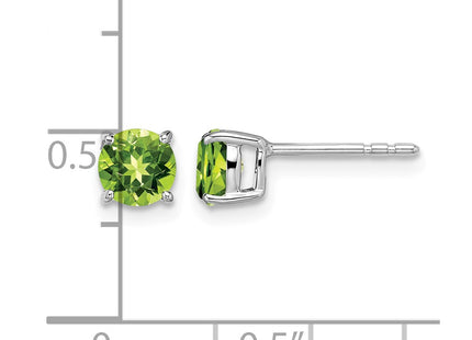 14K white gold peridot earrings, further view