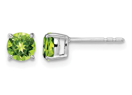 14K white gold peridot earrings