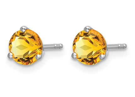 14K white gold citrine earrings, alternate view