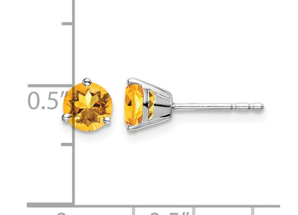 14K white gold citrine earrings, further view