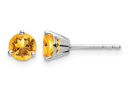 14K white gold citrine earrings
