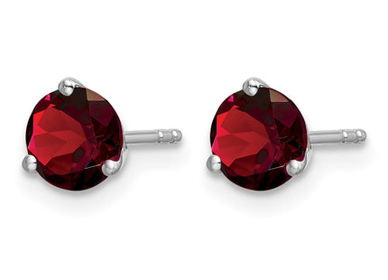14K white gold garnet earrings, alternate view