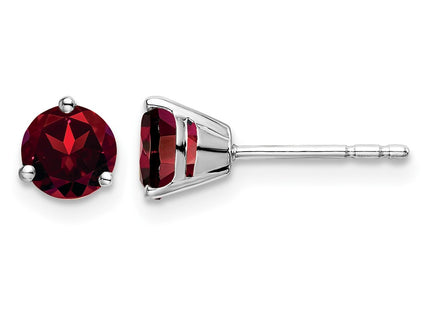 14K white gold garnet earrings