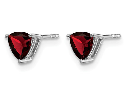 14K white gold garnet earrings, alternate view
