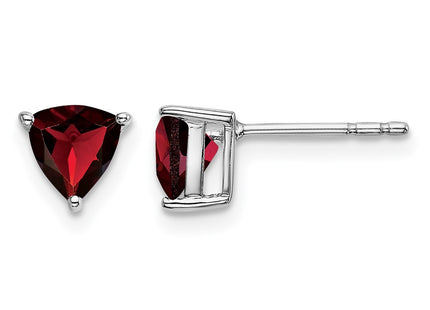 14K white gold garnet earrings