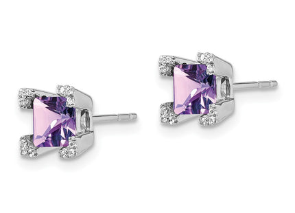 14k White Gold Earrings Style EM7103 - Classique Jewelry Inc.