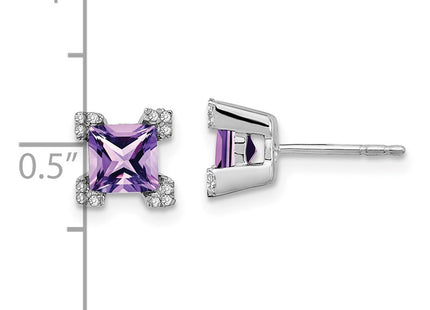 14k White Gold Earrings Style EM7103 - Classique Jewelry Inc.